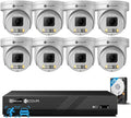 4COVR PoE PTZ Security Camera System 8 Channel, 8X 5MP IP PTZ Camera Two Way Audio, 280ｰ Pan 90ｰ Tilt 5X Optical Zoom, Smart Color Night Vision, Human Vehicle Detection, 4K NVR 2TB HDD, LY5XCP5M0808