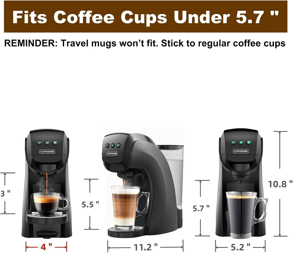 Warriors1 Mini Coffee Maker for Keurig K Cup, Espresso Machine for Nespresso Original, Dolce Gusto Pods, Ground Coffee, 20 Bar Coffee Machine fits kitchens, apartments, dorms, RVs, 28 oz Reservoir