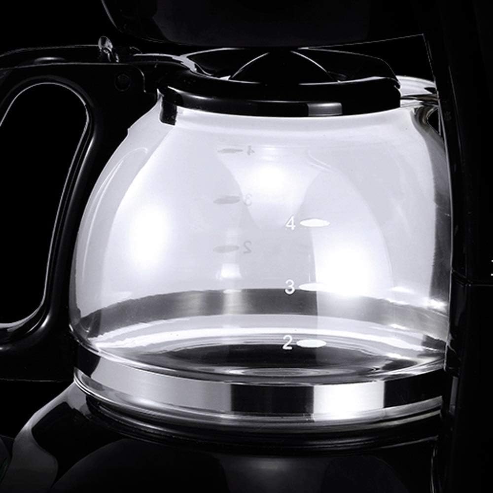 Coffee Machine Coffee Machine, Coffee On The Go Filter Coffee Machine Black and Brushed Stainless Steel Coffee Maker,Filter Coffee Machine with Insulated Jug, Black