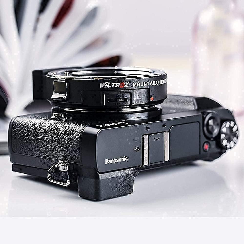 VILTROX EF-M2II Lens Adapter, EF to M4/3 Mount Auto-Focus Speed Booster Adapter for GH6 GH5M2 BMPCC 4K GH4 GH5 G100 G95 G85 OM-1 EM-1 E-M1X E-M1 iii E-M5 iii E-M10 iv E-M10 iii