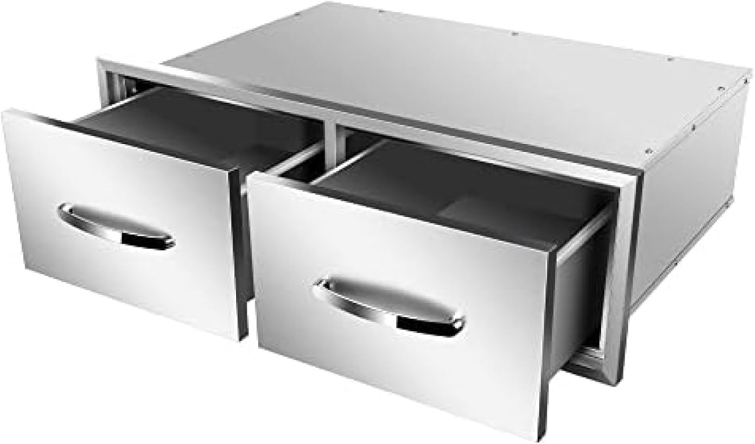 Outdoor Kitchen Drawer BBQ Drawer Outdoor Kitchen Access Drawers Horizontal- Stainless Steel Double Drawers for Outdoor Kitchen Grilling Station Or BBQ Island,30Wx20Dx10H