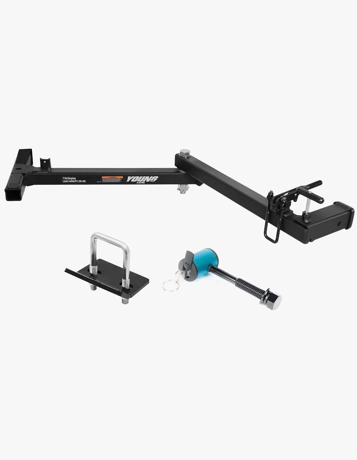 Young 250 lbs Heavy Duty Swing Away Hitch Adapter for Bike Rack & Cargo Carrier, Pre-Assembled 2' Hitch Extender