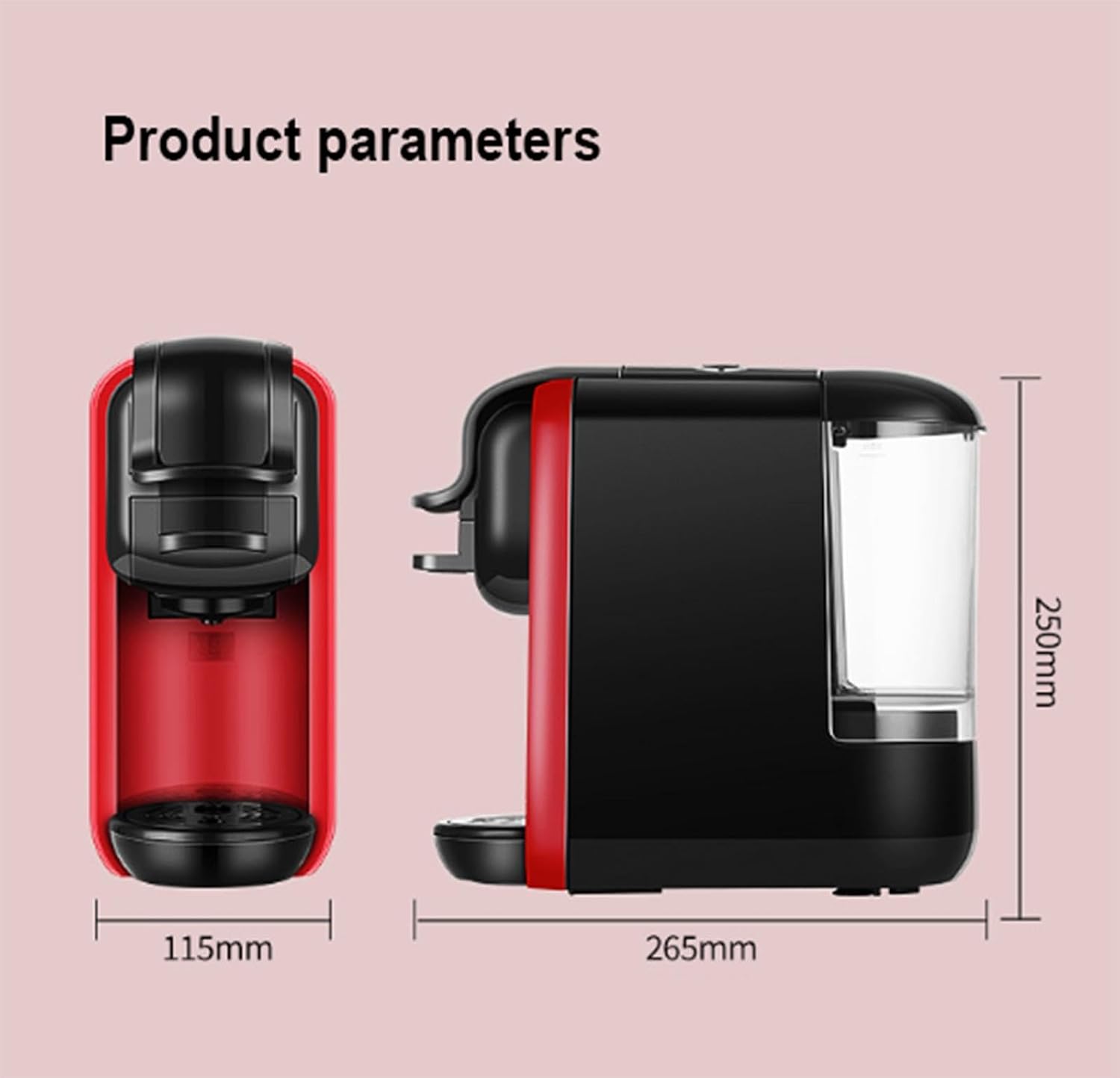 Capsule Coffee Machine, 5-in-1 Espresso Machine for Kcup*/NES*/DG*/Espresso Powder,19Bar Espresso Maker,1450W Fast Heat Coffee Machine