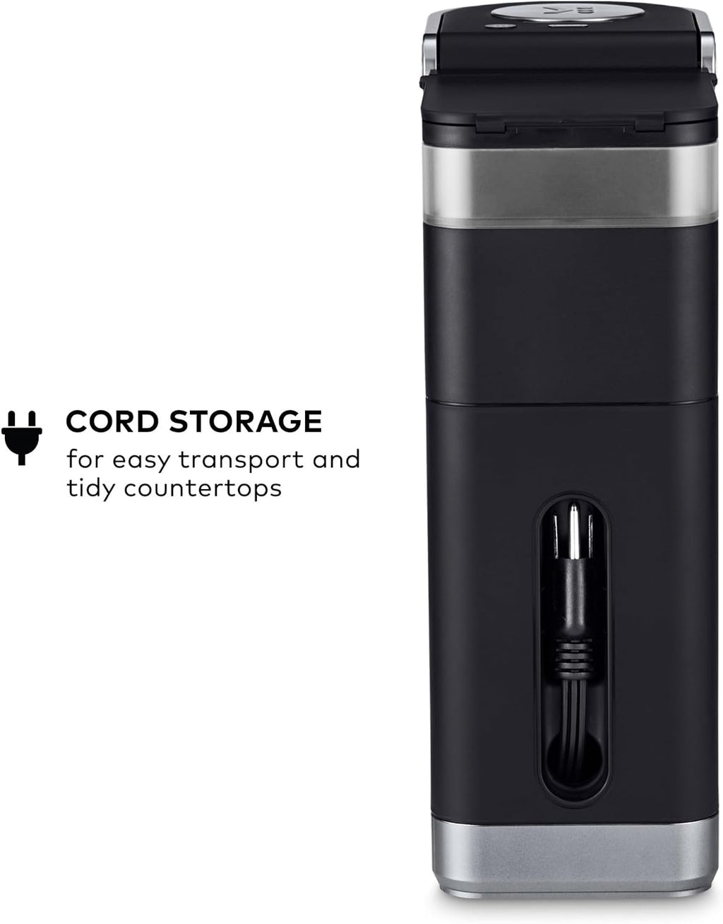Keurig K-Mini Plus Single Serve K-Cup Pod Coffee Maker, with 6 to 12oz Brew Size, Stores up to 9 K-Cup Pods, Travel Mug Friendly, Matte Black