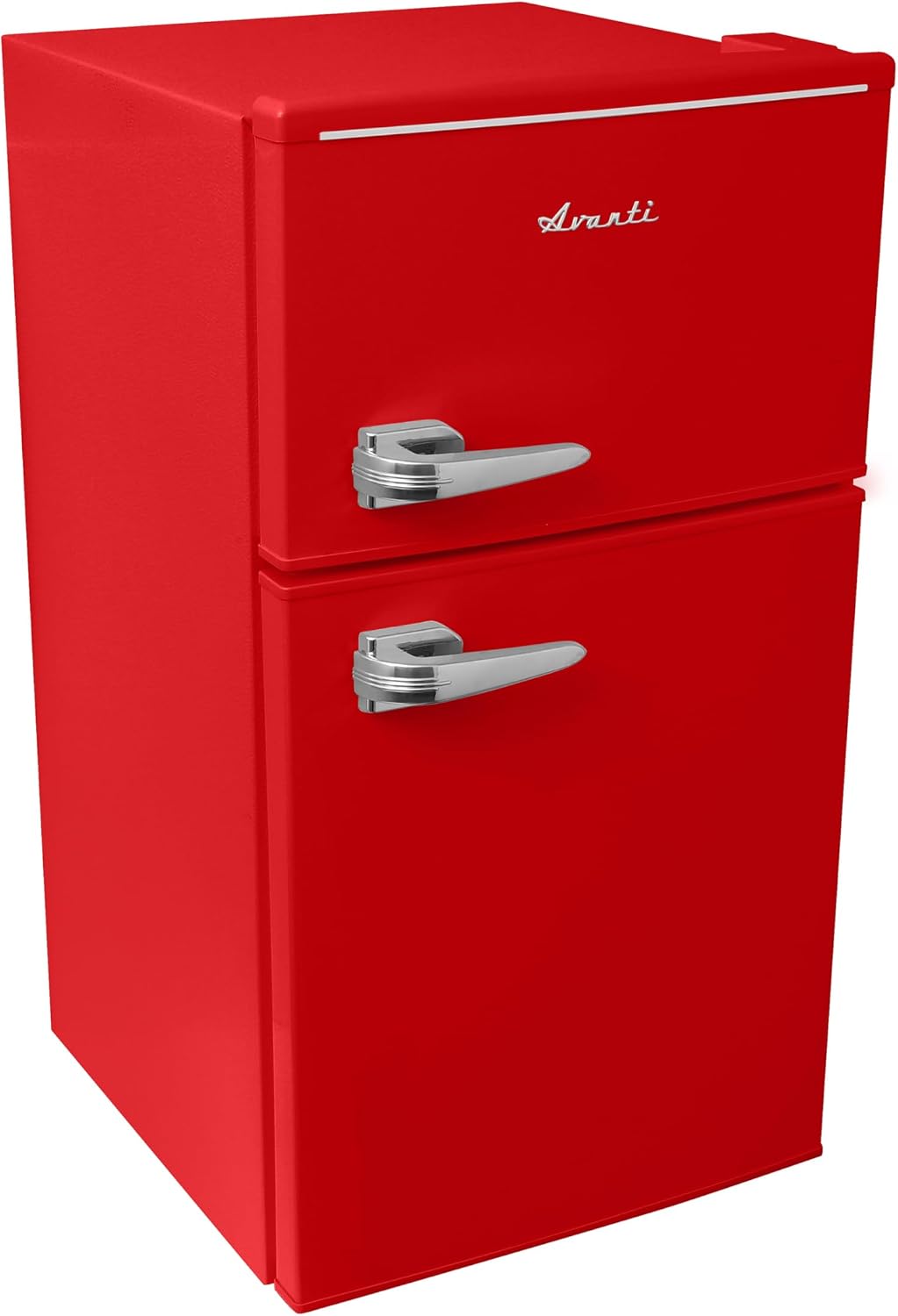 Avanti Mini Fridge with Freezer Retro Design Compact Refrigerator for Home Office or Dorm, Features Dual Doors Removable Shelves Manual Defrost and Mechanical Adjustable Temp Control, 3.1-Cu.Ft, Red