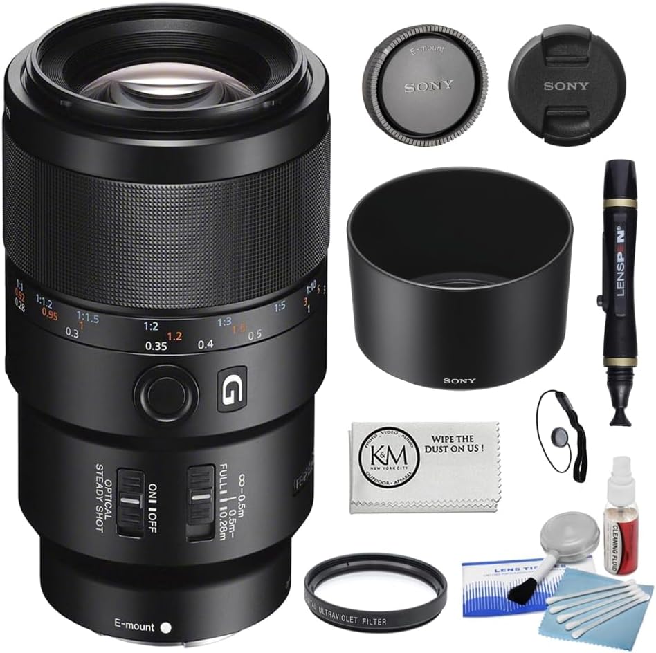 Sony FE 90mm f/2.8 Macro G OSS Lens + 62mm UV Filter + 5-Piece Cleaning Kit