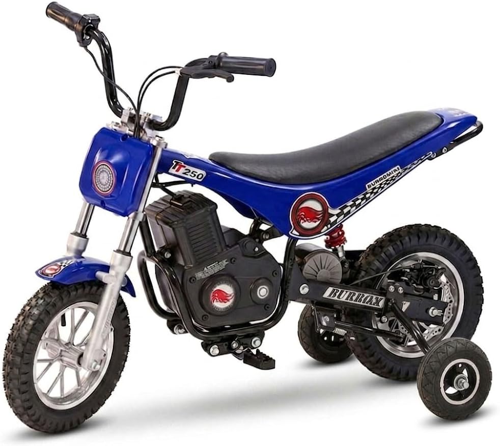 Burromax TT250 Electric Dirt Bike for Kids, 250w 24v 7ah, 2 Speeds, 14 Mph, Up to 150lb Rider, Off-Road Electric Mini Bike
