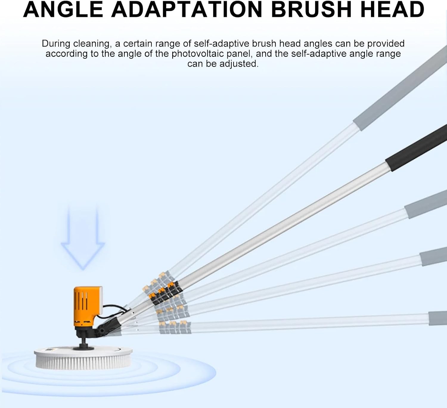 Single Head Rotating Cleaning Brush, Electric Solar Panel Window Glass Cleaner, Automatic Water Supply Cleaning Tool, for High-Altitude Exterior Walls(use-3.5m)
