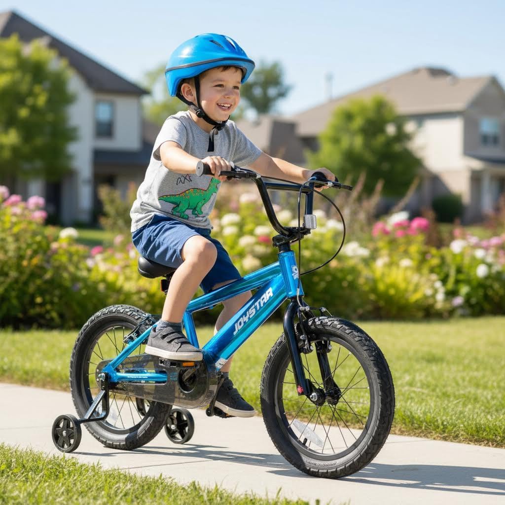 JOYSTAR Kids Bike for Ages 3-10 Years Old Boys Girls, 16 20 Inch BMX Style Kid's Bikes with Training Wheels & Metallic Colors, Children Bicycle