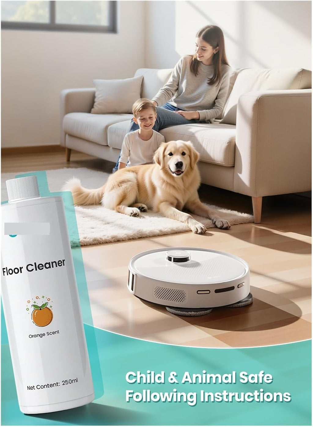 250ml Vacuum Cleaner Cleaning Solution, Compatible For Lefant ，M3 M3L LS100，Floor Cleaning Solution For Robotic Vacuum Cleaners(4pcs)