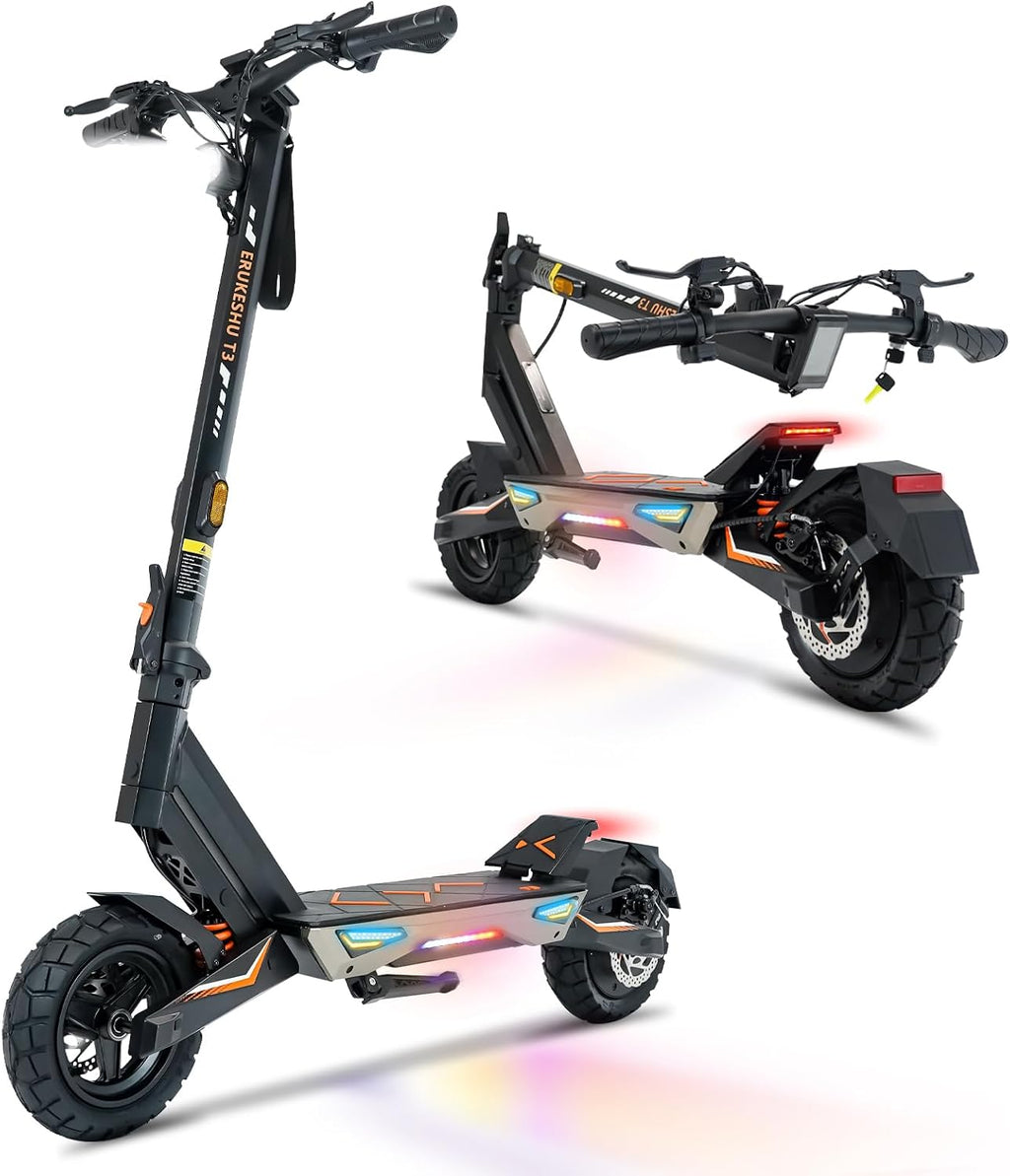 Electric Scooter for Adults, 5600W/1500W/1200W/800W Motor Fast Electric Scooter, 46/40/35 MPH Top Speed, 27Ah/20.8Ah/15.6Ah Battery, 10/11' Off Road Tire Foldable E-Scooter for Commuter Outdoor campus
