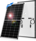 300 Watt Solar Panel 10BB N-Type 300w Solar Panels 25% High Efficiency Monocrystalline Busbar-Less Half-Cut Technology for RV Home Rooftop Power Station Off Grid Systems (300w Single Solar Panel)