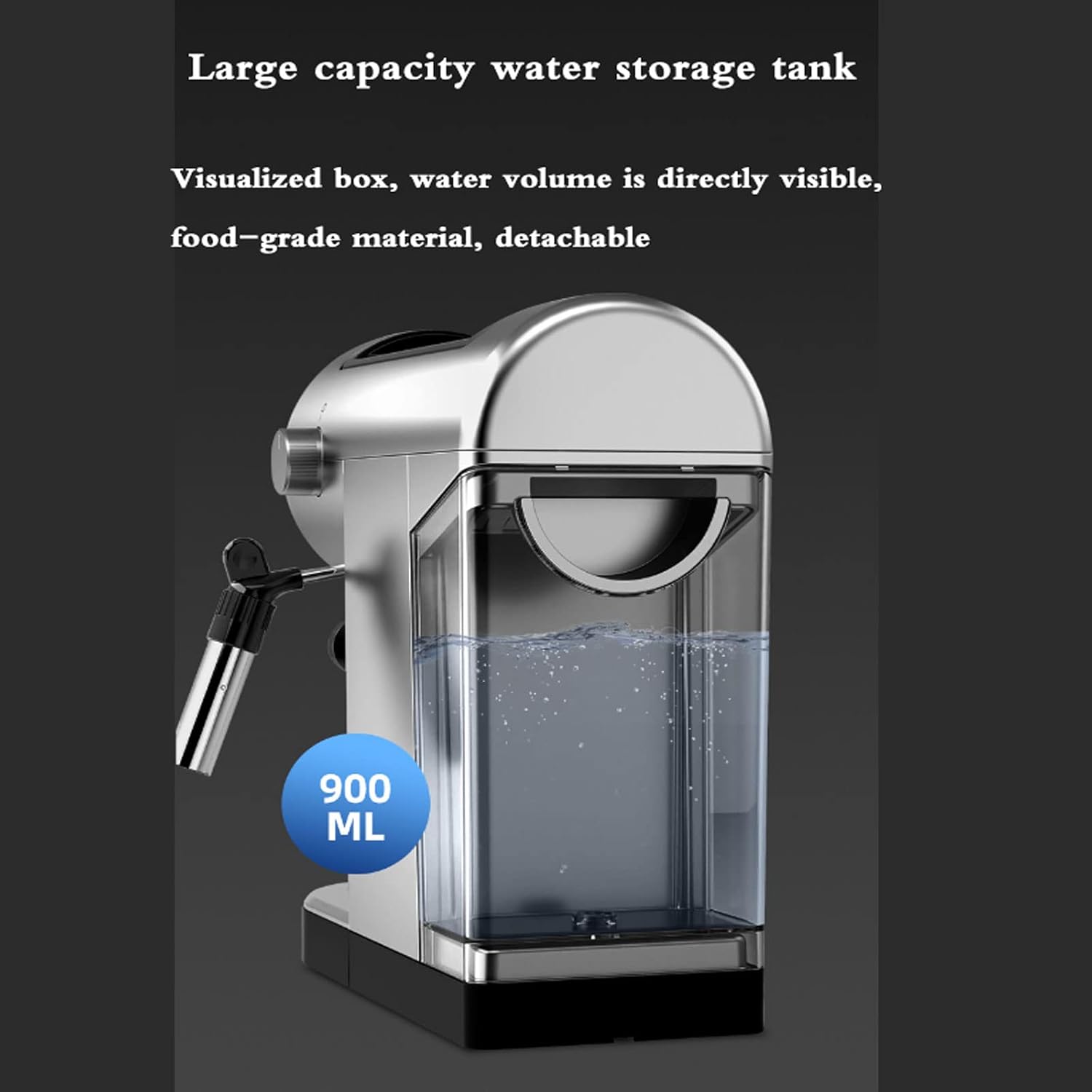 Coffee machine Espresso Machine, Italian Semi-Automatic Milk Froth Coffee Machine, 20Bar Pressure, 900Ml Water Storage Capacity. Suitable For Cappuccino Latte Mocha