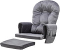 SyyBhb Glider Rocker Replacement Cushions with Storage Pocket, 5PCS, Soft Velvet Thickened, Washable Nonslip, Universal for Use in Glider Rocking Chair, Dark Grey