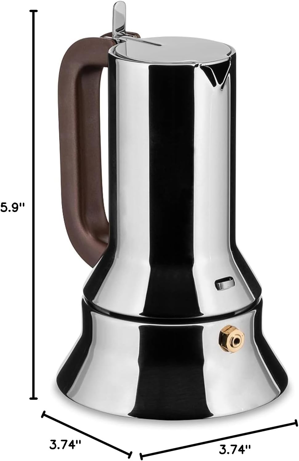 Alessi 9090/1 - Design Stovetop Espresso Coffee Maker, 18/10 Stainless Steel, Mirror Polished, 1 cup