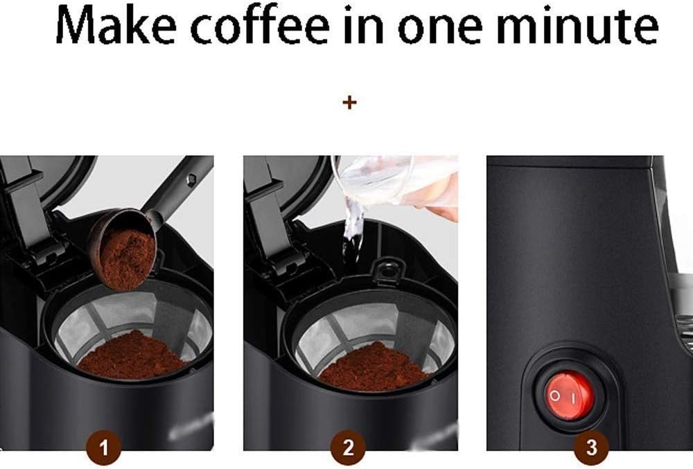 Coffee Machine Coffee Machine, with Filter Coffee Machine,600W Instant Coffee,Espresso,Macchiato Coffee, Anti-Drip Function,High Temperature Resistant Glass Jug,Compatible with Espress