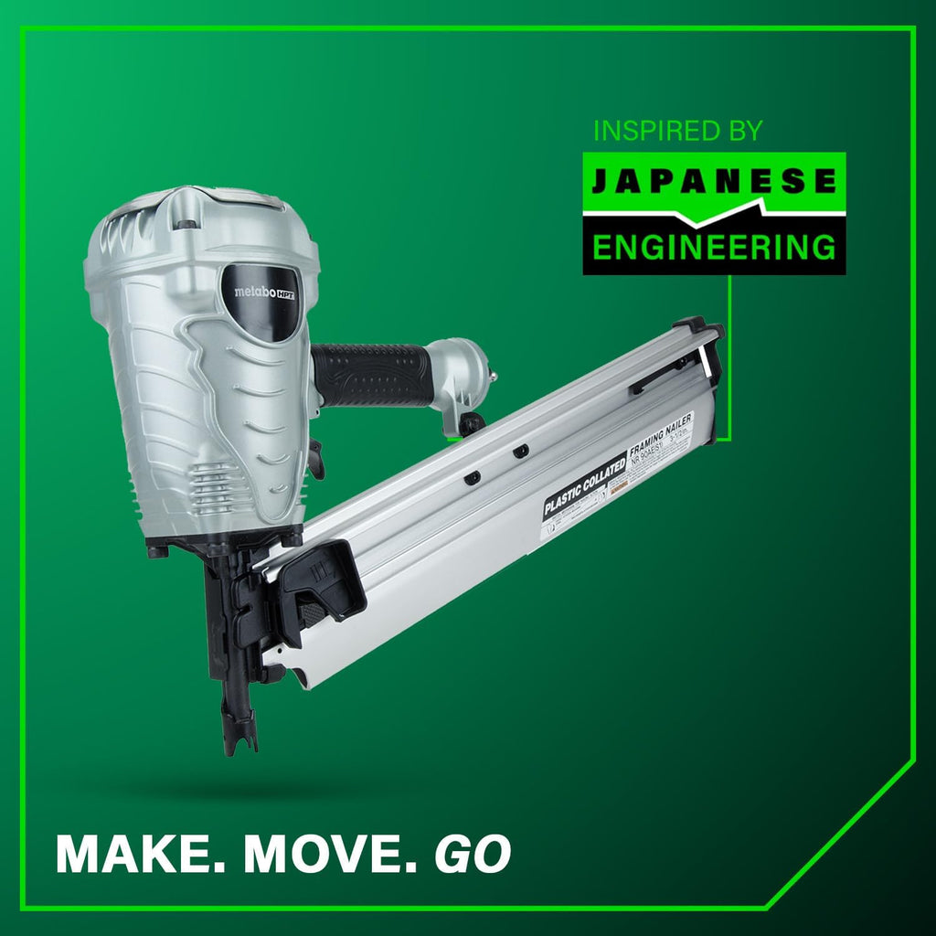 Metabo HPT Framing Nailer, Pro-Preferred Power Nailer for Flooring, Roof Decking, and More, Lightweight 7.5 lbs Framing Tool for 21° 2' to 3-1/2' Plastic Collated Nails, NR90AES1