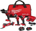 Milwaukee 3698-24MT 18V Fuel 4-Tool Cordless Combo Kit with 6.0Ah 3.0Ah Lithium Ion Batteries