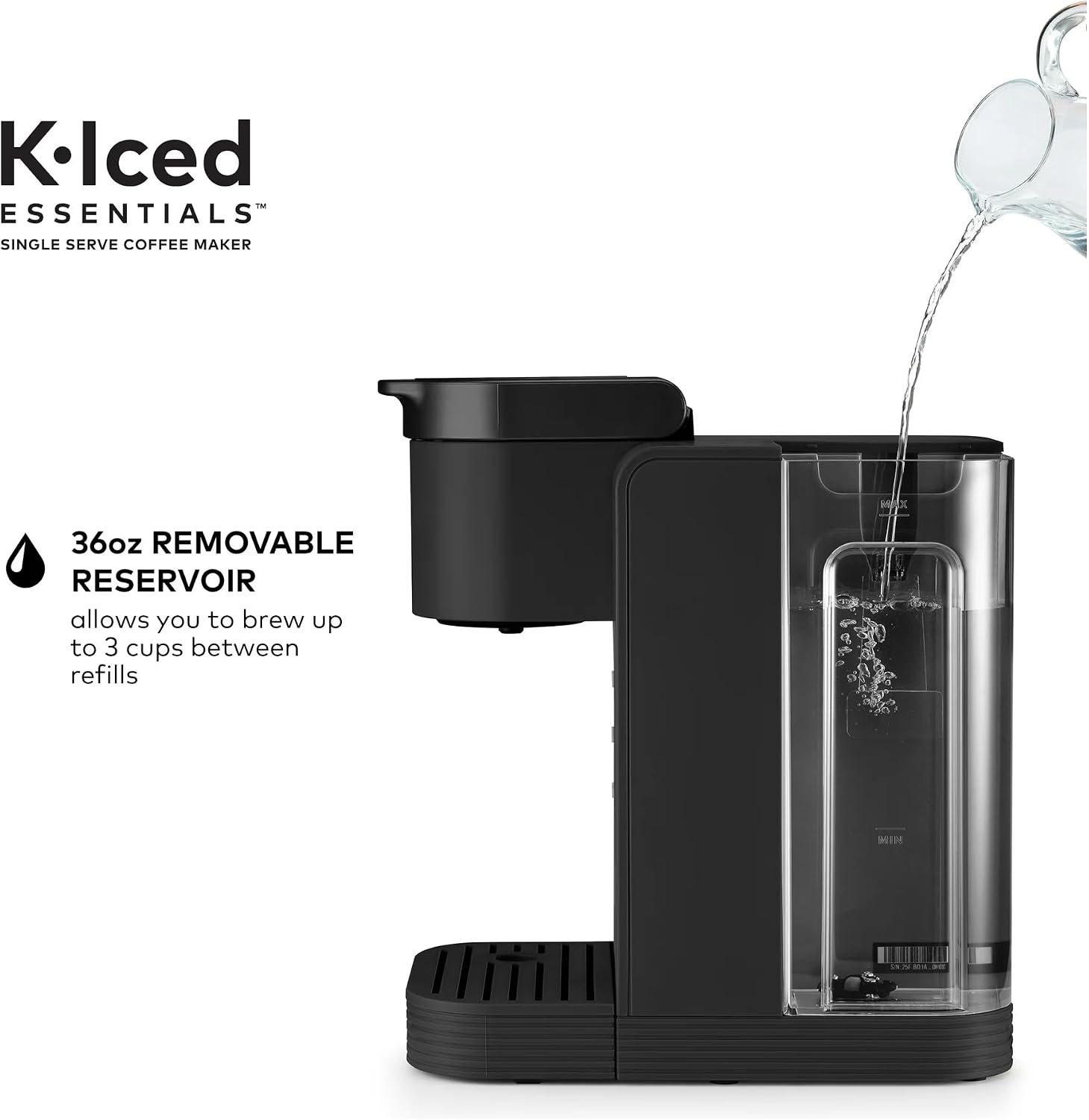 K-Iced Essentials Coffee Maker, Single-Serve KCup Pod Brewer with Removable Reservoir and Auto-Off, Energy Efficient, Includes K Iced Tumbler, Compact, Black