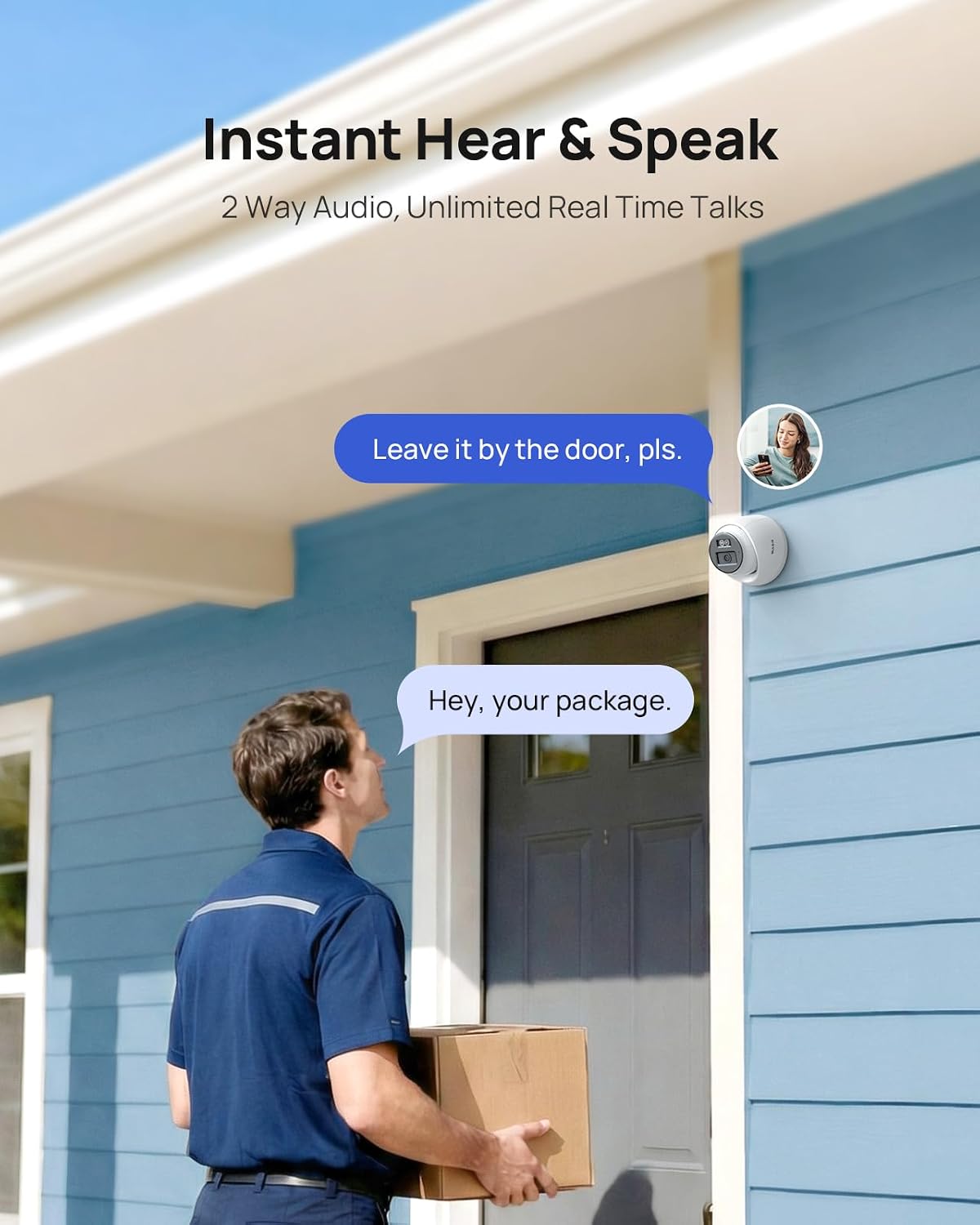 ANNKE C500 2Pcs 5MP IP Security Camera, Red and Blue Light Alarm, Color Night Vision, 2-Way Audio, Outdoor PoE Camera with H.265+, 120dB WDR, 3D DNR, Support Up to 512GB Micro SD, IP67, Remote Access