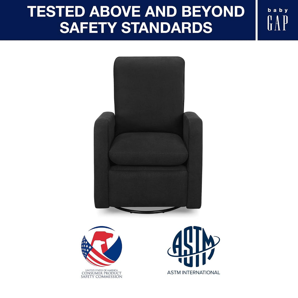GAP babyGap Cloud Recliner with LiveSmart Evolve - Sustainable Performance Fabric, Jet Black