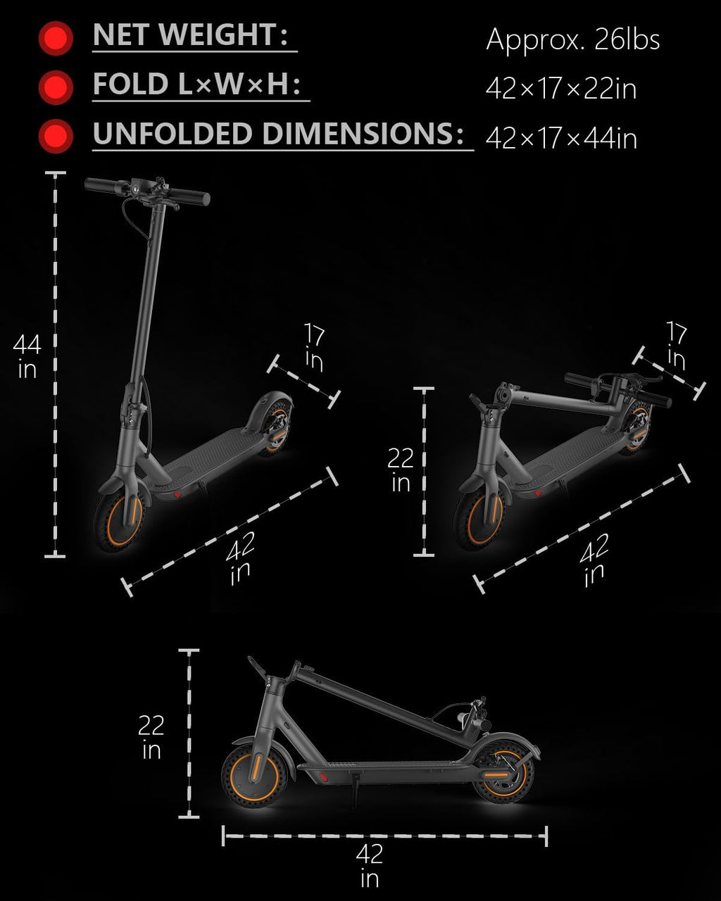 Electric Scooter for Adults，8.5' Solid Tires, Max 19 Mph Speed, 19 Miles Long Range, 264 lbs Load, 350W Motor, Foldable E-Scooter for Adults with Dual Braking System & App Control