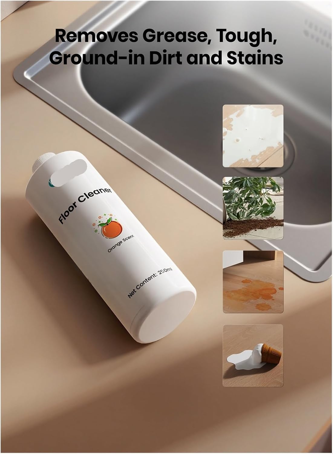 250ml Vacuum Cleaner Cleaning Solution, Compatible For Lefant ，M3 M3L LS100，Floor Cleaning Solution For Robotic Vacuum Cleaners(4pcs)