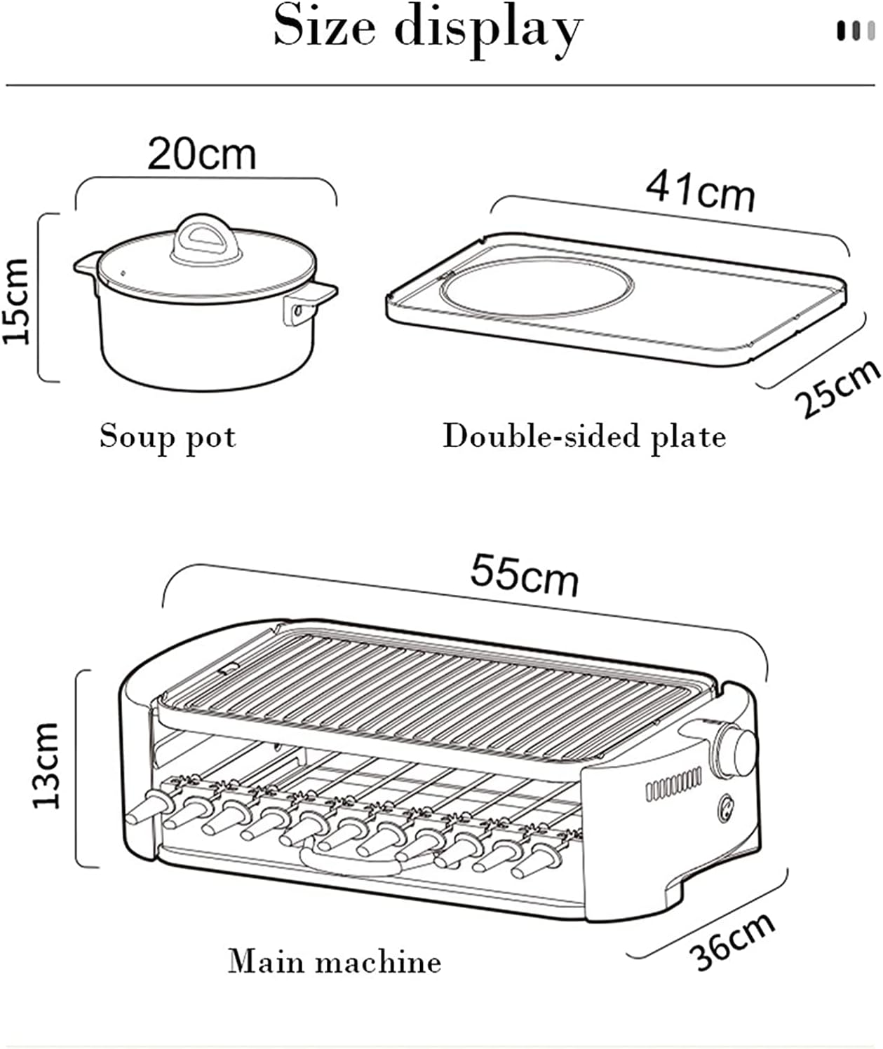 Electric BBQ Grill Indoor Portable Electric Grill, Hot Pot Chafing Dish Non-stick Baking Tray Skewers, Large Capacity Household Multifunctional (Green)