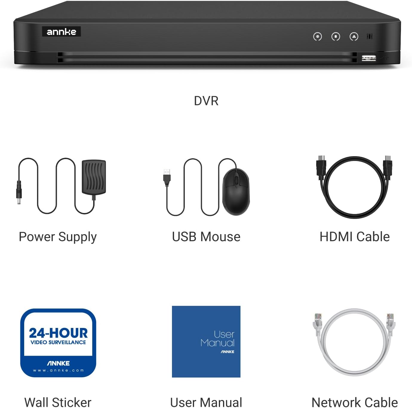 ANNKE 16CH 4K Security AI DVR with Motion Detection, 8MP H.265+ Surveillance CCTV Recorder for Home & Business, Easy Live View, Support TVI/AHD/CVI/CVBS/IPC Input, NO HDD
