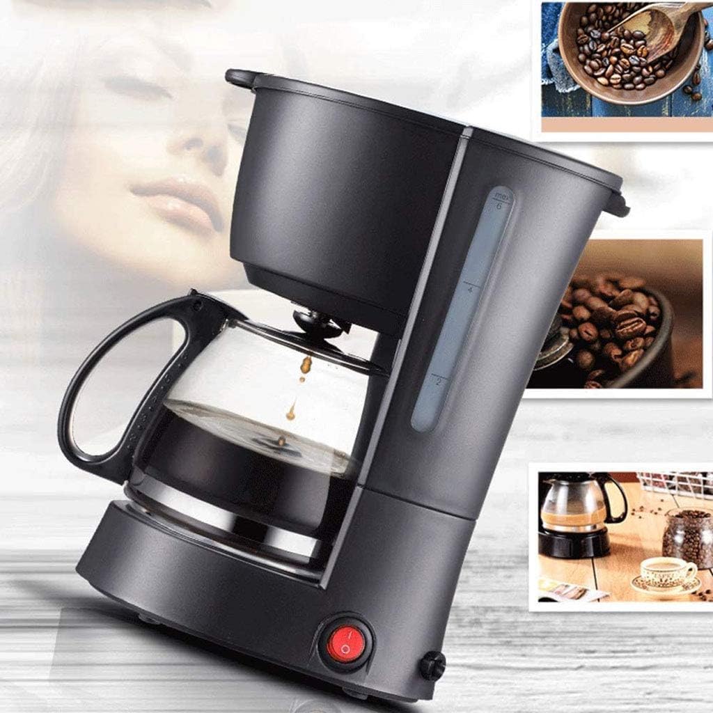 Coffee Machine Coffee Machine, Compact Coffee Machine,600Ml Coffee Maker with Anti Drip Function,550W,Reusable, Washable Filter,Black,for Espresso Cooker