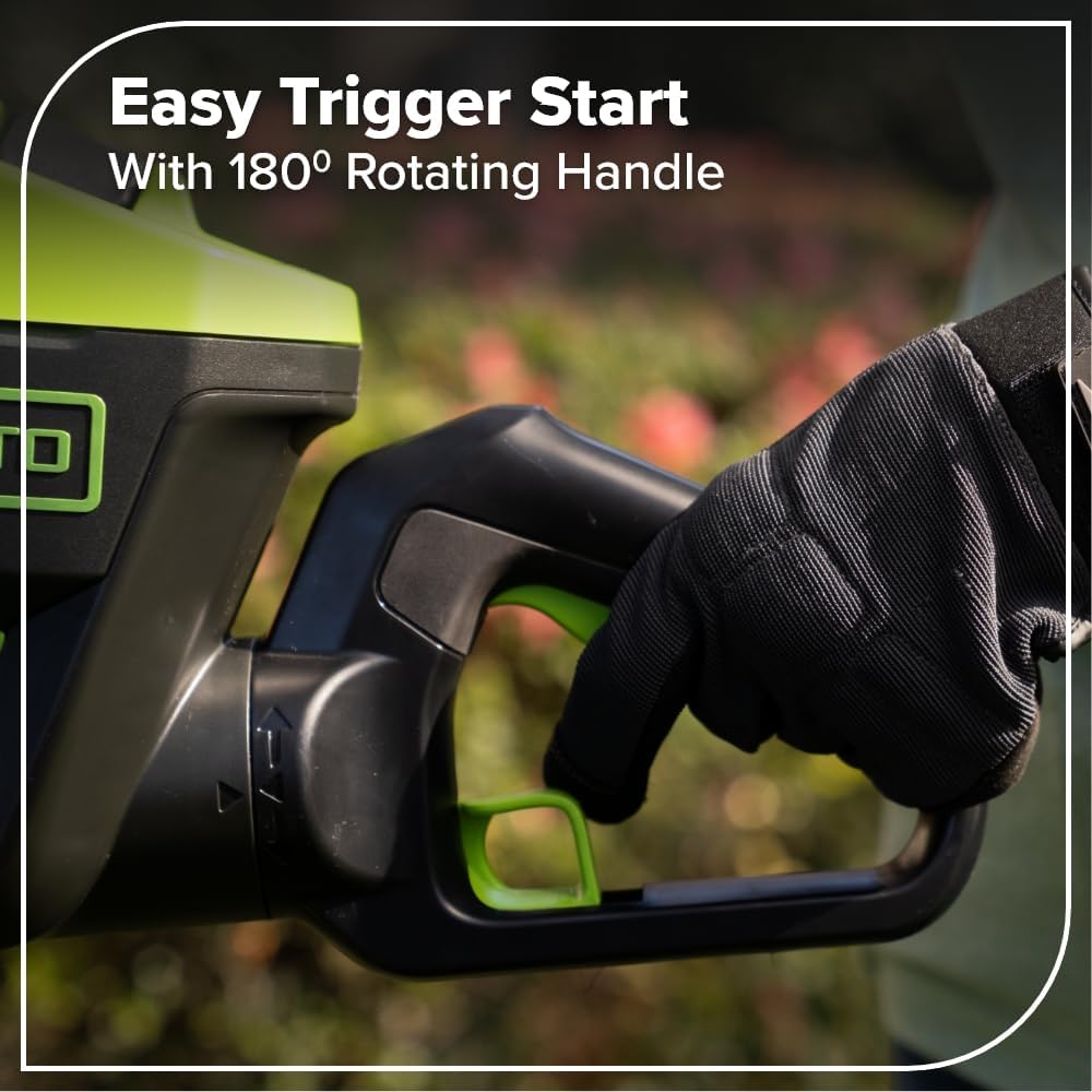 Greenworks PRO 80V 26'' Rotating Handle Hedge Trimmer Cordless, Includes 2.0Ah Battery and Charger, Brushless Landscaping Tool, Dual Action Blades