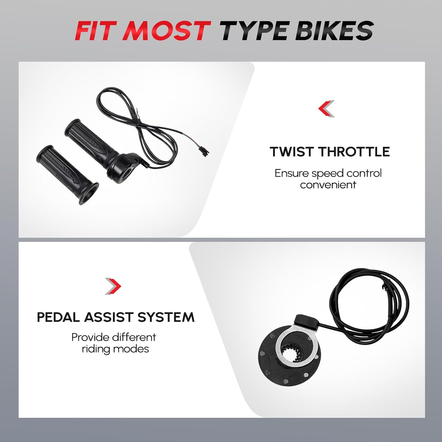 PEXMOR Electric Bike Conversion Kit, 36V 750W Ebike Conversion Kit, 24'/20' Front Ebike Wheel Electric Bicycle Hub Motor Kit 3 Modes Controller w/PAS/LCD Display/Twist Throttle/Torque Arm