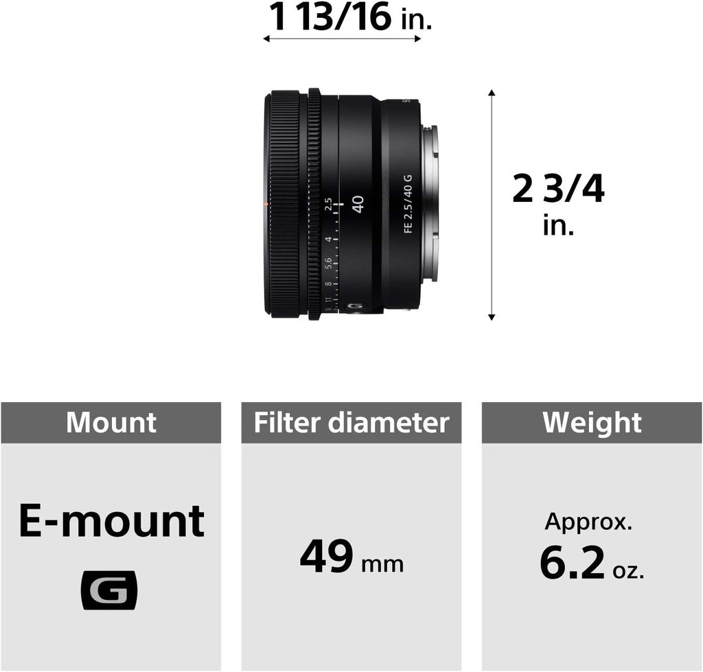 Sony FE 40mm f/2.5 G Lens for E