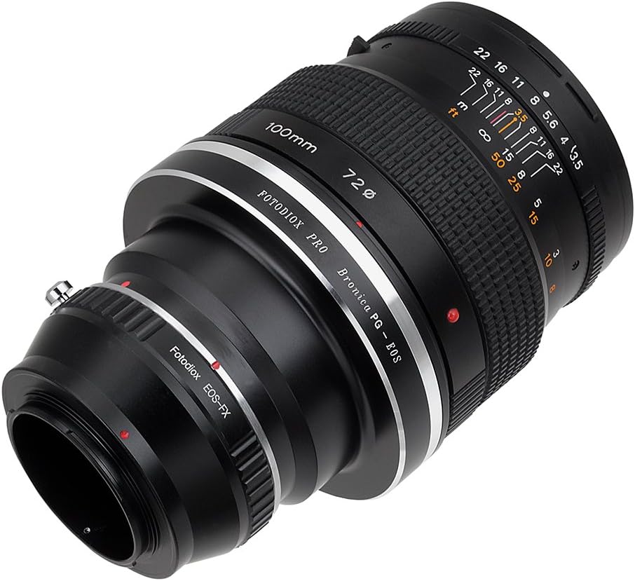 Fotodiox Pro Lens Mount Double Adapter Bronica GS-1 (PG) and Canon EF/EF-s Lenses to Fuji Film X-Series Mirrorless Cameras (X-Mount)