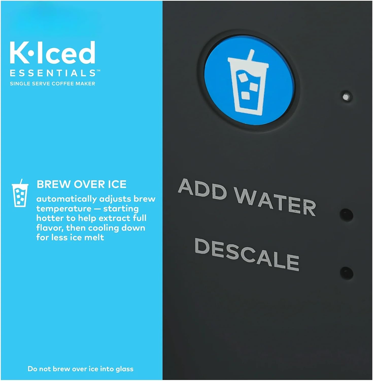 K-Iced Essentials Coffee Maker, Single-Serve KCup Pod Brewer with Removable Reservoir and Auto-Off, Energy Efficient, Includes K Iced Tumbler, Compact, Black
