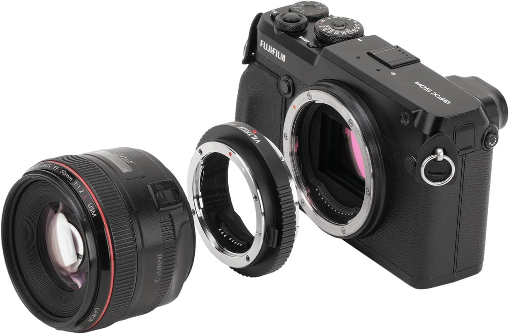 VILTROX EF-GFX II Lens Mount Adapter EF/EF-S to GFX Mount Auto Focus Lens Adapter Compatible with Canon EF/EF-S Lenses to Fujifilm GFX-Mount Cameras GFX 50S GFX 50R GFX100