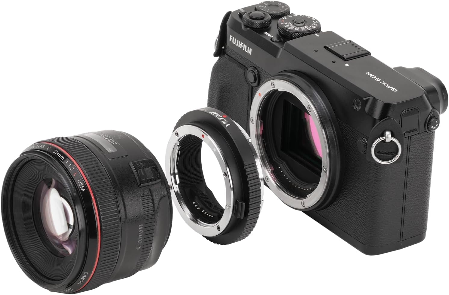 VILTROX EF-GFX II Lens Mount Adapter EF/EF-S to GFX Mount Auto Focus Lens Adapter Compatible with Canon EF/EF-S Lenses to Fujifilm GFX-Mount Cameras GFX 50S GFX 50R GFX100