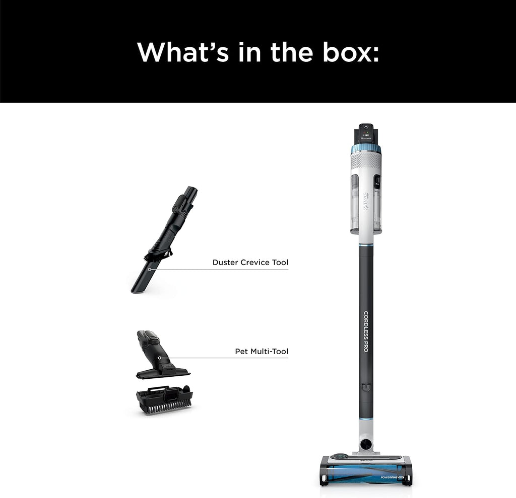 Shark Cordless Pro Vacuum with Clean Sense IQ and Odor Neutralizer, PowerFins Plus Brushroll, Includes Duster Crevice Tool, Up to 40 Minute Runtime, Without MultiFLEX, IZ562H