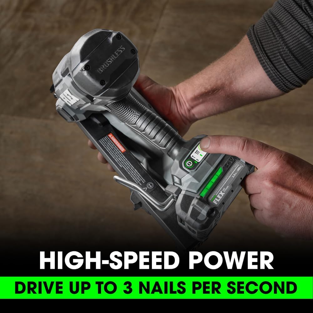 FLEX 24V Brushless Cordless 15 Gauge 1-1/4-inch to 2-1/2-inch Angled Finish Nailer Tool Only - FX4311B-Z