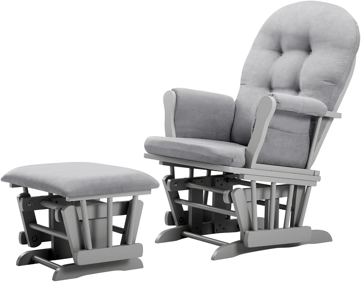 Angel Line Grayson Glider and Ottoman, Gray w/Gray Cushion