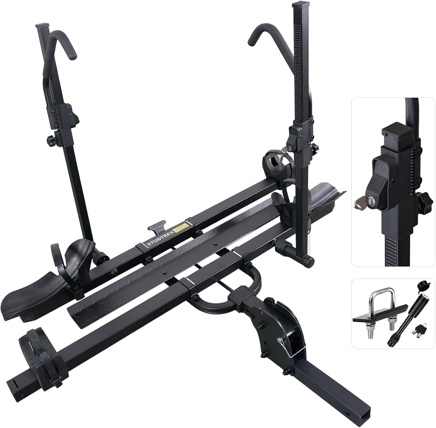 TRAILV2 Hitch Mount 2-Bike Rack with Bike Ramp - Tilt, Fold, Anti-Theft Hitch & Wheel Lock, 170lbs Capacity, 2-Inch Receiver, Up to 5.0' Fat Tire, Electric Bike Rack for Car, SUV, RV, Truck