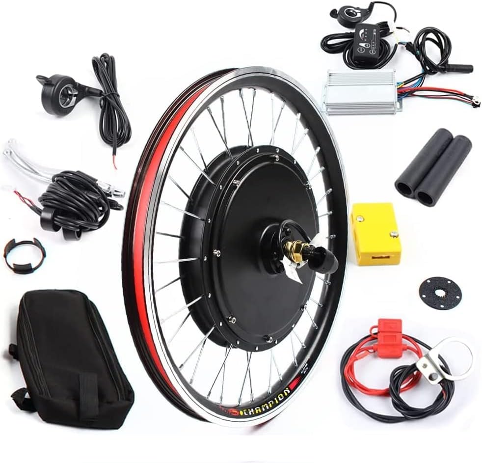 20' Front/Rear Wheel Hub Electric Bike Conversion Kit, 36V 250W/48V 1000W E-Bike Powerful Hub Motor Kit with SW-810LED Display Waterproof Wire Front/Rear Wheel Hub Assembly Motor Kit (US Stock)