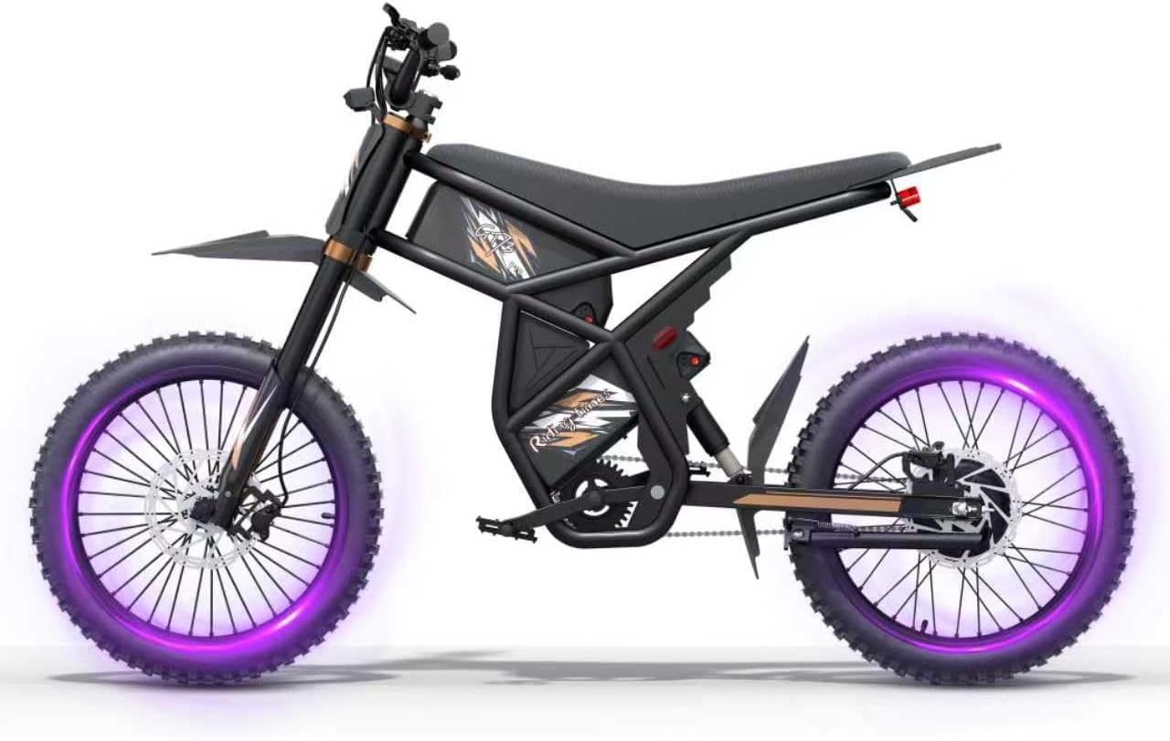 Bootime 3500W Variable Speed Motor Motor GT73 PRO Electric Dirt Bike for Adults Teens - 50 MPH High-Speed, 25' Fat Tires & Dual Removable Battery(60V) | All-Terrain Off-Road eBike for Snow, Sand