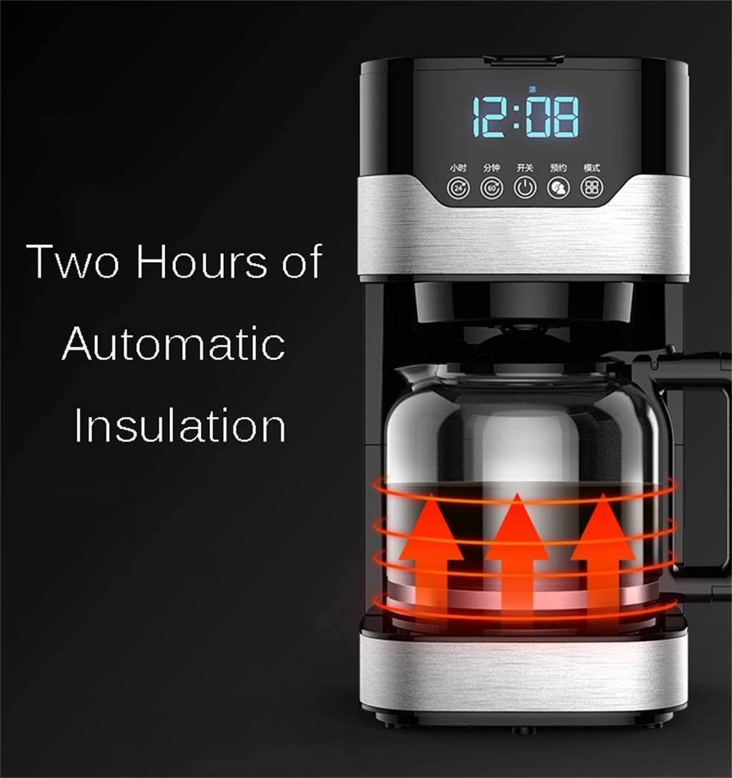 Coffee Machine Coffee Machine Automatic American Espresso Machine, Filter-Free Paper Drip-Proof Coffee Pot Home, Stainless Steel + Pp Material, 110V~240V, Pp, Power 800W