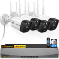 (2026 Update 120 Days Storage) Wireless WiFi Outdoor Security Camera System with Dual Antenna Cameras, 55% Stronger Signal, 130° Wide Angle, 2-Way Audio, No Monthly Fee, Home NVR Security System