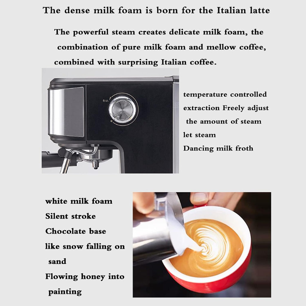 Coffee Machine Espresso Machine Office Small Italian Milk Frother Coffee Machine, 20 Bar Espresso Maker, 92°C Temperature Control, Suitable for Cappuccino Mocha
