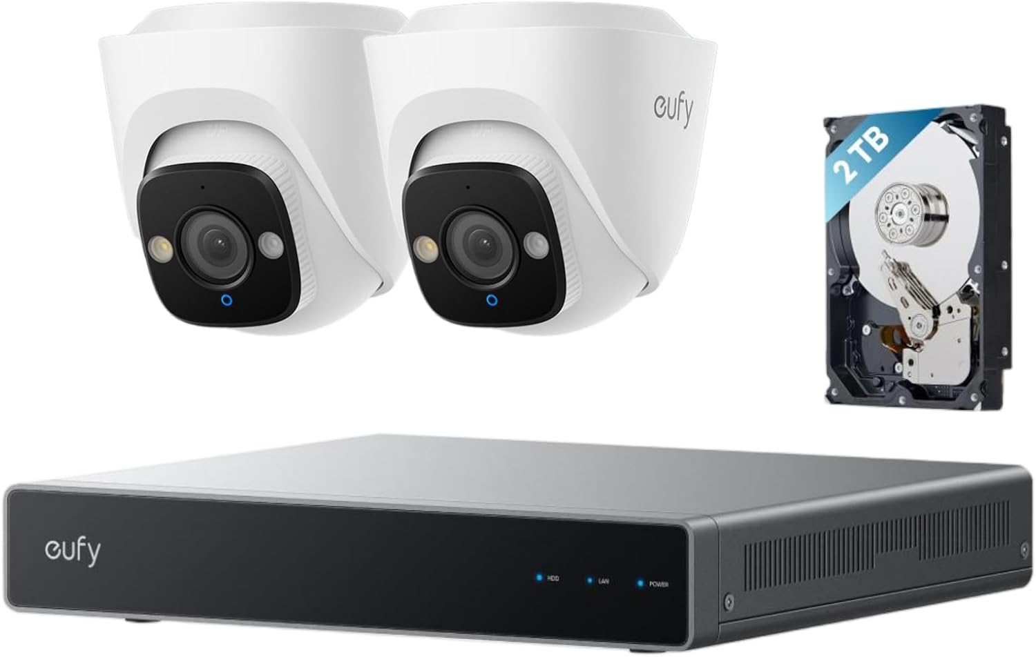 eufy PoE Turret Security Camera E41 with Network Video Recorder S4, NVR Add On Cam, 4K UHD, 122° FOV, F1.6 Color Night Vision, 24/7 Recording, Human/Vehicle/Pet AI Detection