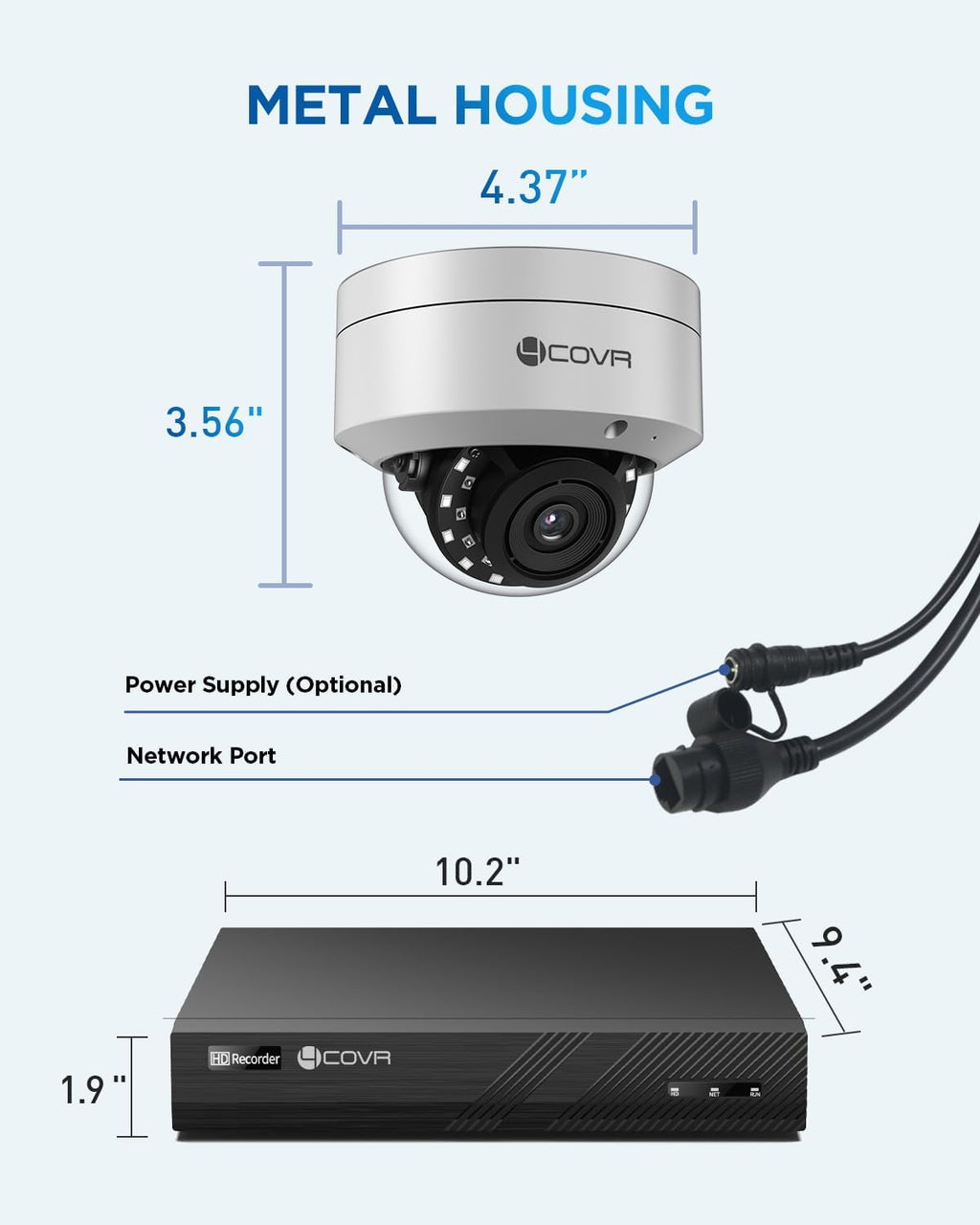 4COVR 12MP Security Camera System, 4Pcs 12MP IK10 Vandal-Proof Dome PoE IP Camera with Mic, AI Human Vehicle Detection, 8CH H.265 NVR with 2TB HDD, IP67 Home Weatherproof Outdoor, LY54AXAM0804