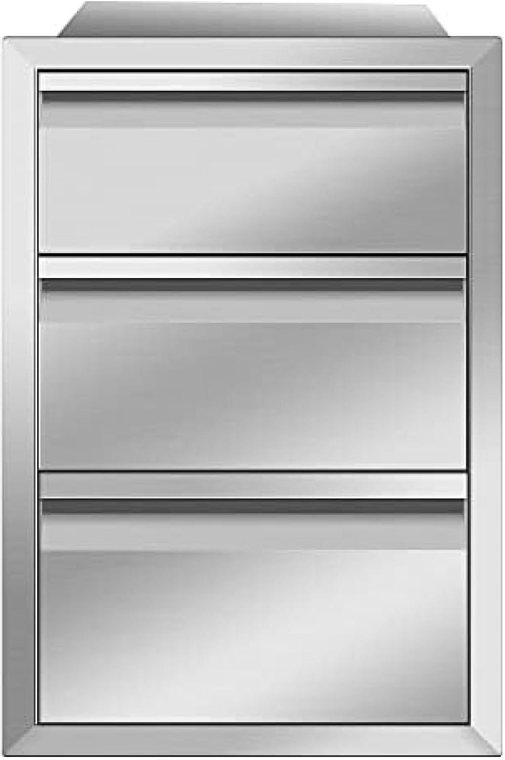 Outdoor Kitchen Drawer Stainless Steel BBQ Triple Drawer Flush Mount for Outdoor Kitchen Island,-14W X 21H X 23D Inch