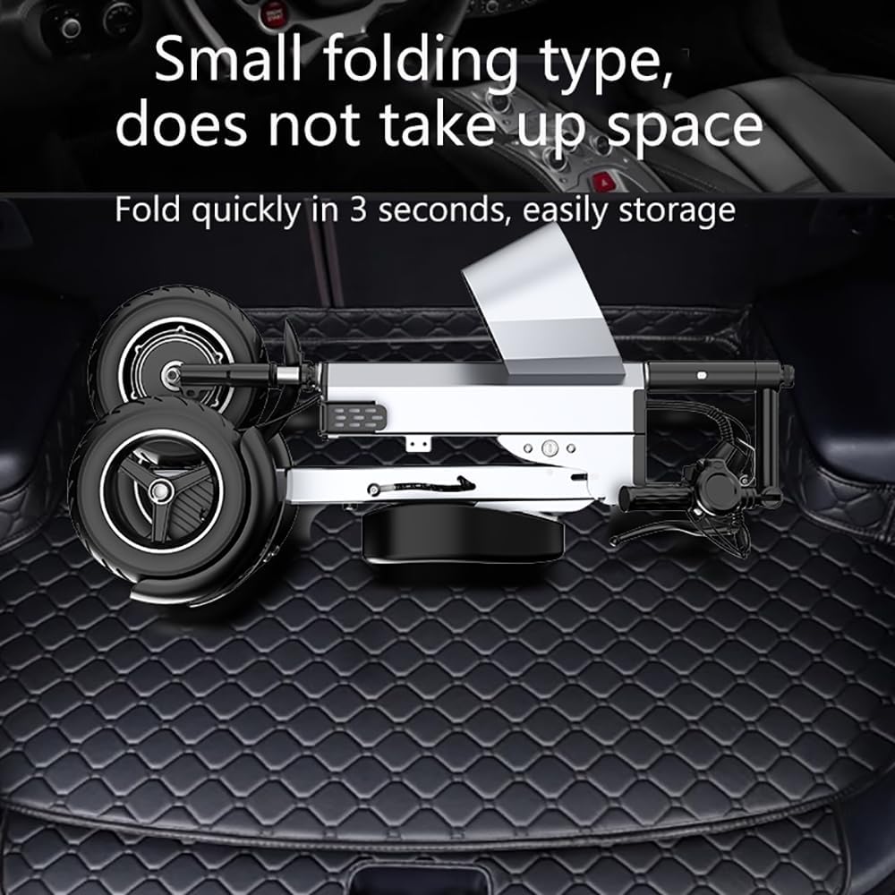 3 Wheel Electric Scooter for Adults,Folding Three Wheeled Electric Vehicle,Simple and Convenient to use,Foldable with seat Mobility Scooters for Seniors,Used for Commute and Travel